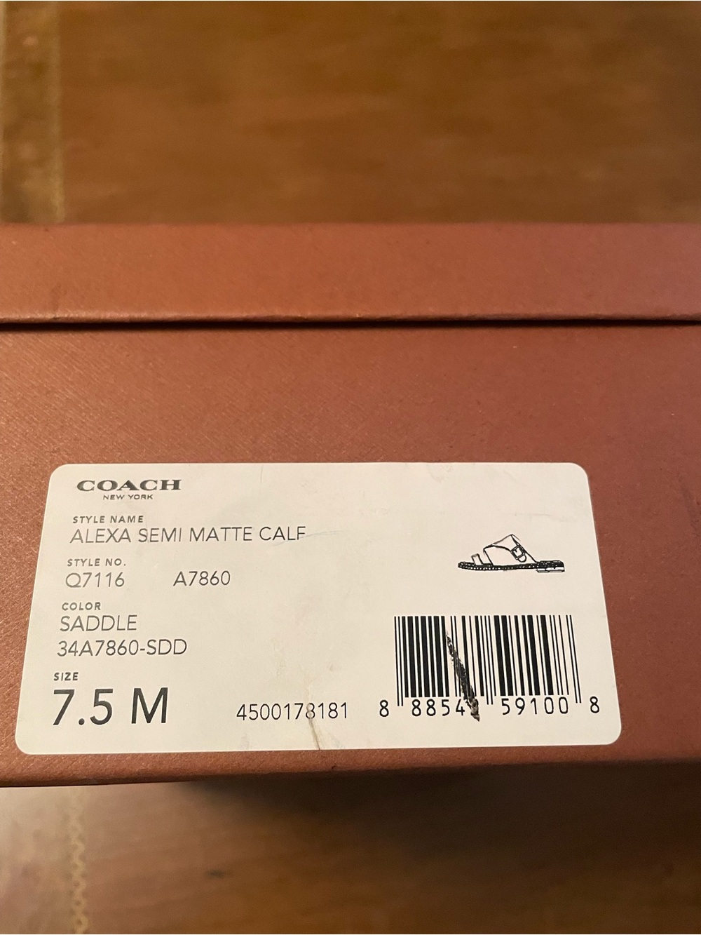 Coach women's Saddle Leather  Alexa Slide Sandal with Studded Trim - Picture 11 of 12